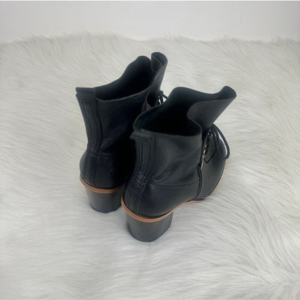 Women's Kensie Chase Partial Lace-Up Stacked Block Heel Ankle Bootie Size 8 BLK - Picture 10 of 11